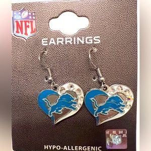 NFL Lions Earrings with rhinestones